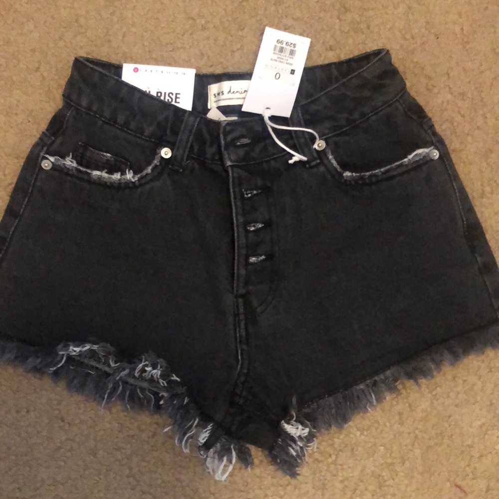High rise black shorts